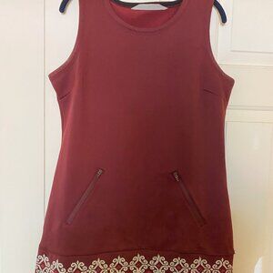 Athleta Cranberry Red Hot When You're Not Scuba Tunic Dress, Womens Medium